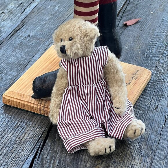 Large Artist Signed 2001 Workshop  SANTA with Tools and Teddy Bears Grace Kynoch - Picture 15 of 16